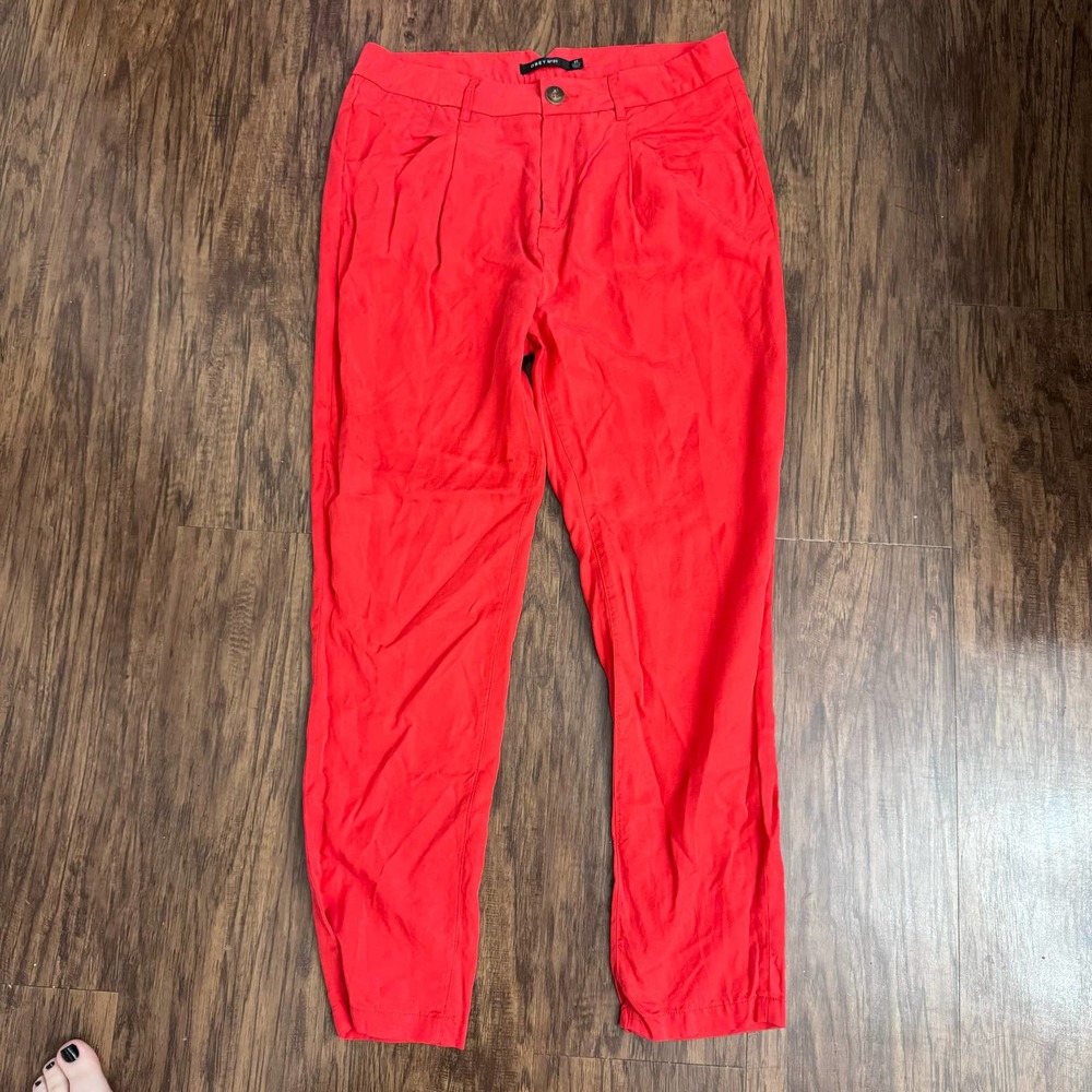 Obey No 89 Bright Red Straight Leg Pants Slacks
